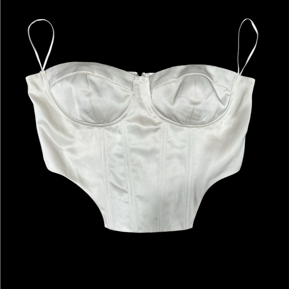 Chic Satin Bustier in Cream